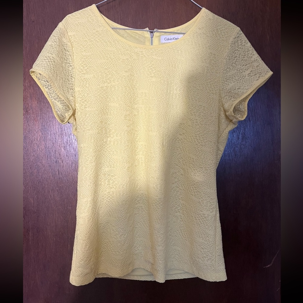 Yellow calvin klein ahirt size medium
